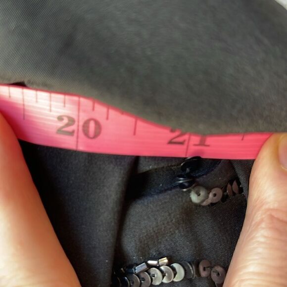 Vintage Silk CC Courtenay Blouse Sequin Beaded Blouse Black Medium - Picture 9 of 11